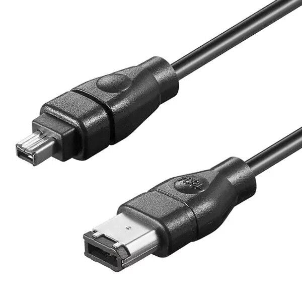 FireWire Anschlusskabel IEEE1394 4-polig auf 6-polig, 2 m.4-pin - 6-pin FireWire