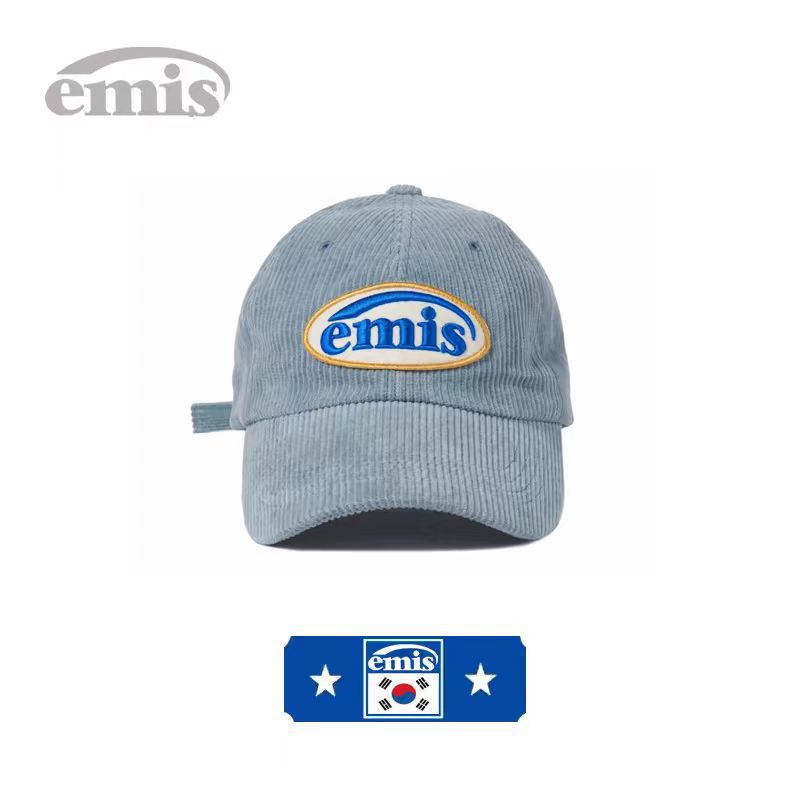 South Korea Emis Hat Hot Bar With Men's And Women's Baseball Cap Summer Sunscreen Duck Tongue Hat Big Head Corduroy Foreign Trade