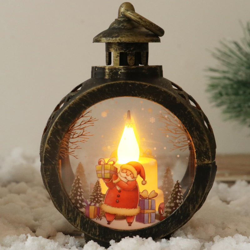 Retro Weihnachtsdekorationen Luminöse Nachtlampe Geschenke Fensterornamente Schreibtisch Layout Requisiten Atmosphärenanhänger