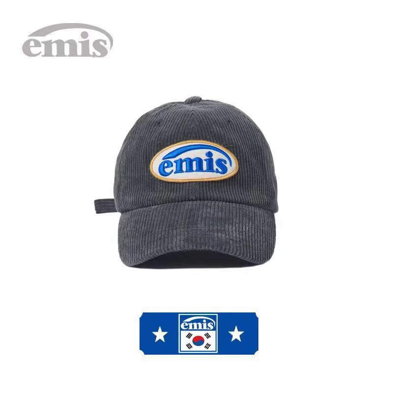 South Korea Emis Hat Hot Bar With Men's And Women's Baseball Cap Summer Sunscreen Duck Tongue Hat Big Head Corduroy Foreign Trade