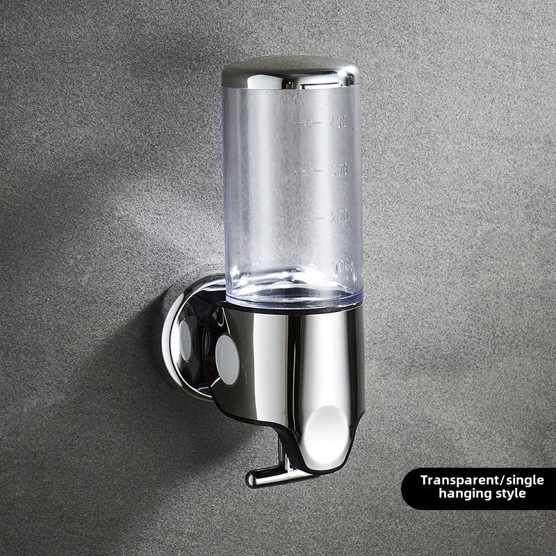 Stainless Steel Pull Rod Three-head Soap Dispenser Wall-mounted Manual Press Shower Gel Soap Dispenser Hotel Hotel Bathroom