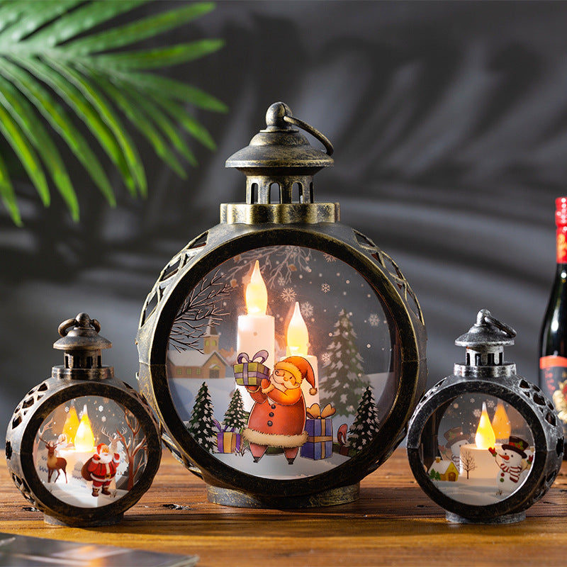 Retro Weihnachtsdekorationen Luminöse Nachtlampe Geschenke Fensterornamente Schreibtisch Layout Requisiten Atmosphärenanhänger