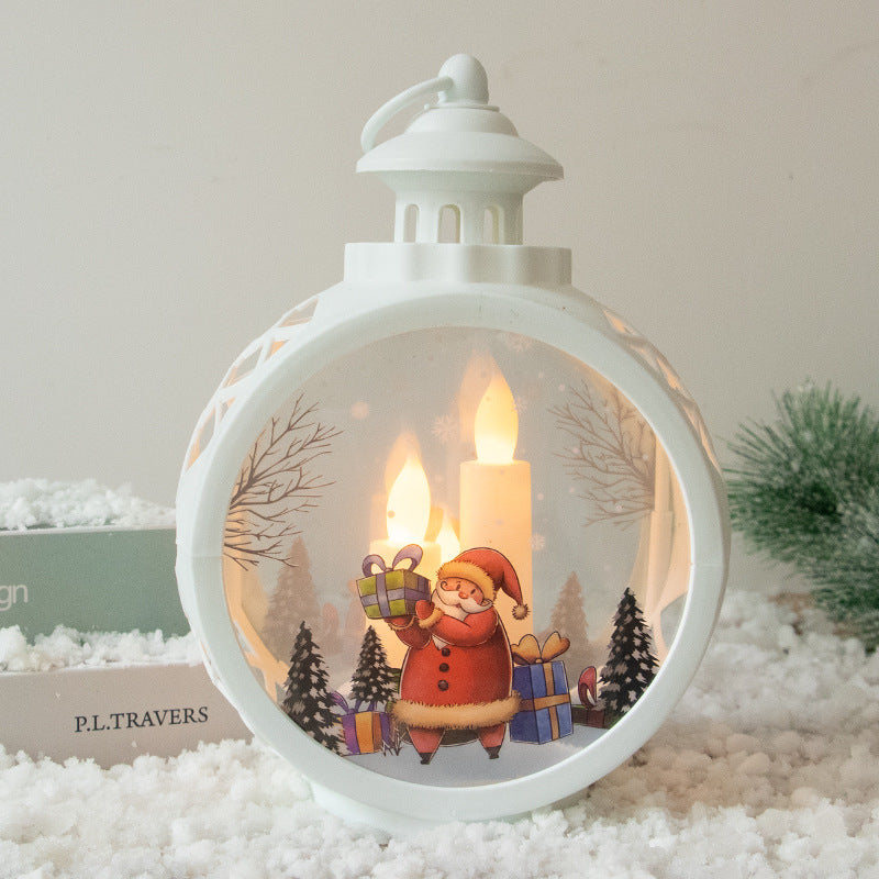 Retro Weihnachtsdekorationen Luminöse Nachtlampe Geschenke Fensterornamente Schreibtisch Layout Requisiten Atmosphärenanhänger