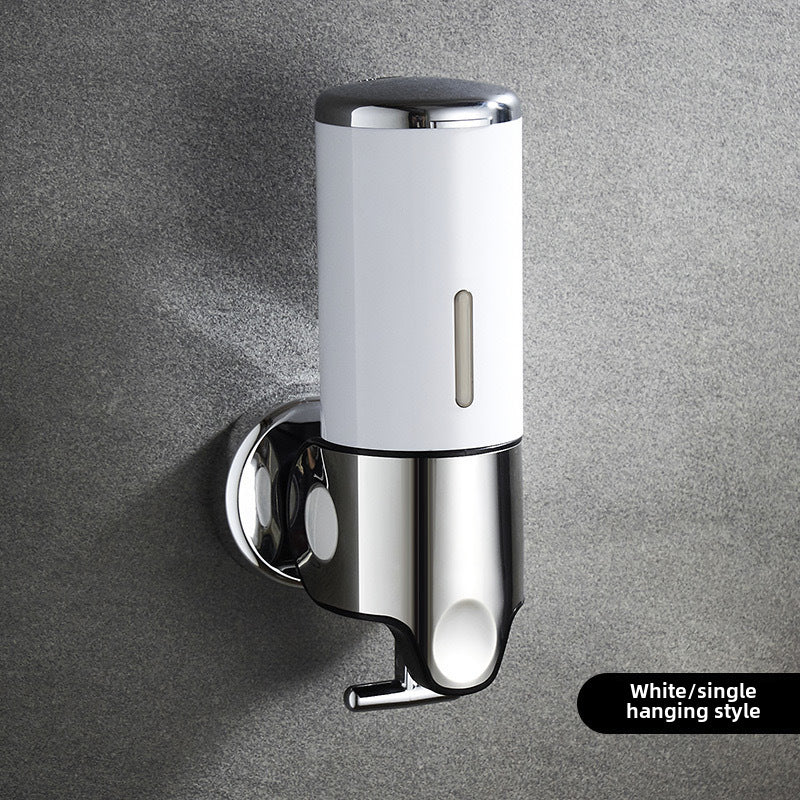 Stainless Steel Pull Rod Three-head Soap Dispenser Wall-mounted Manual Press Shower Gel Soap Dispenser Hotel Hotel Bathroom