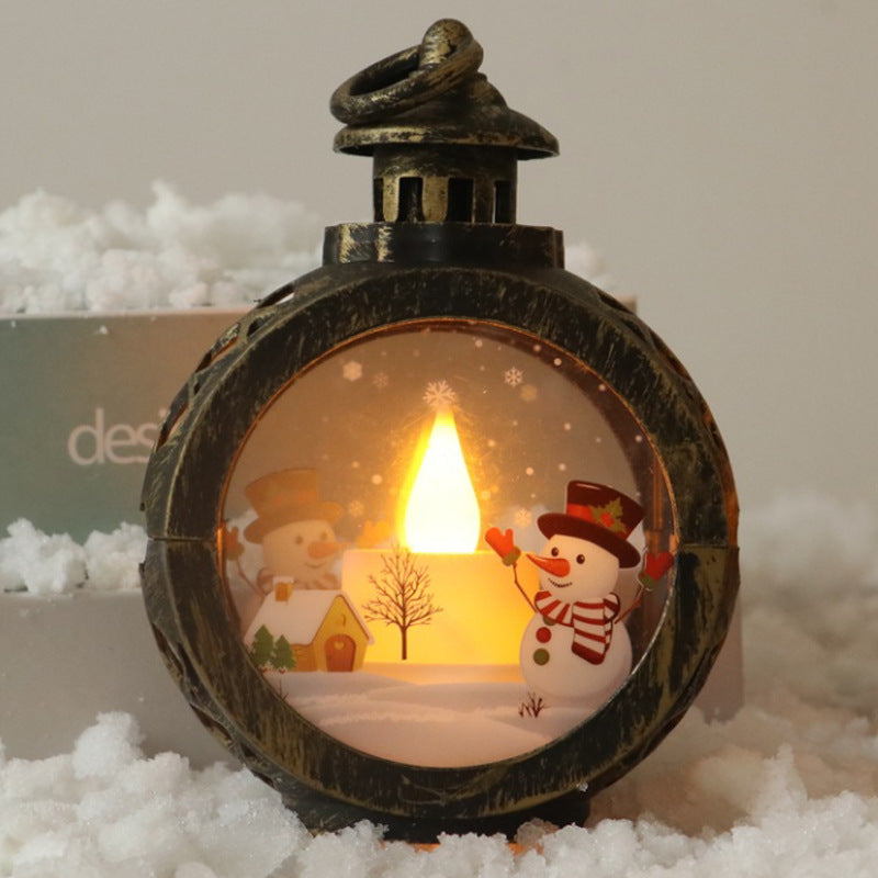 Retro Weihnachtsdekorationen Luminöse Nachtlampe Geschenke Fensterornamente Schreibtisch Layout Requisiten Atmosphärenanhänger