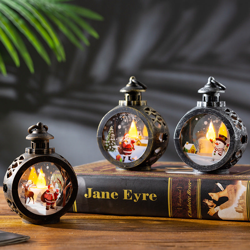 Retro Weihnachtsdekorationen Luminöse Nachtlampe Geschenke Fensterornamente Schreibtisch Layout Requisiten Atmosphärenanhänger