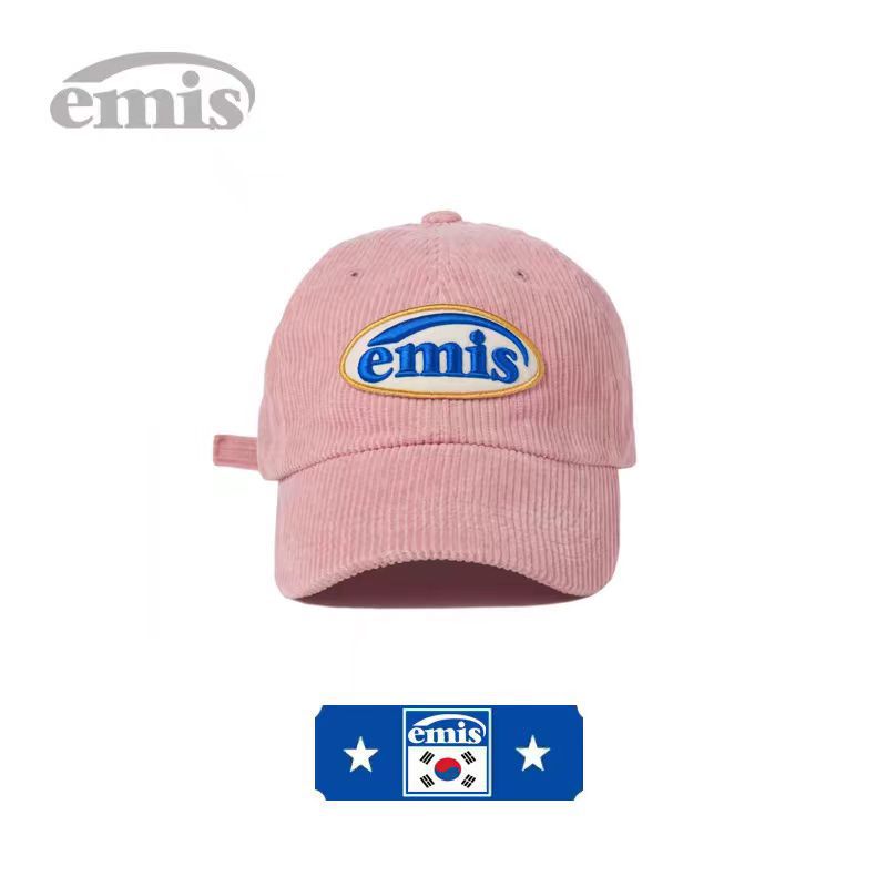 South Korea Emis Hat Hot Bar With Men's And Women's Baseball Cap Summer Sunscreen Duck Tongue Hat Big Head Corduroy Foreign Trade