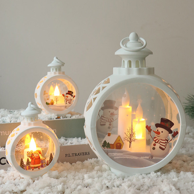 Retro Weihnachtsdekorationen Luminöse Nachtlampe Geschenke Fensterornamente Schreibtisch Layout Requisiten Atmosphärenanhänger