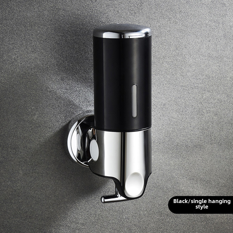 Stainless Steel Pull Rod Three-head Soap Dispenser Wall-mounted Manual Press Shower Gel Soap Dispenser Hotel Hotel Bathroom