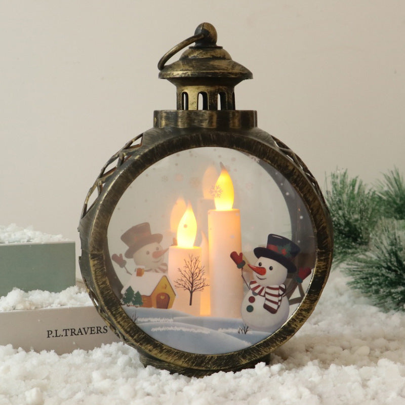 Retro Weihnachtsdekorationen Luminöse Nachtlampe Geschenke Fensterornamente Schreibtisch Layout Requisiten Atmosphärenanhänger