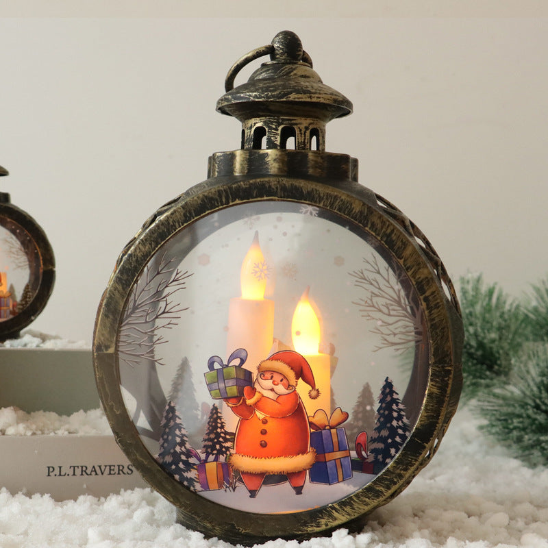 Retro Weihnachtsdekorationen Luminöse Nachtlampe Geschenke Fensterornamente Schreibtisch Layout Requisiten Atmosphärenanhänger