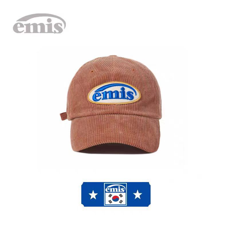 South Korea Emis Hat Hot Bar With Men's And Women's Baseball Cap Summer Sunscreen Duck Tongue Hat Big Head Corduroy Foreign Trade